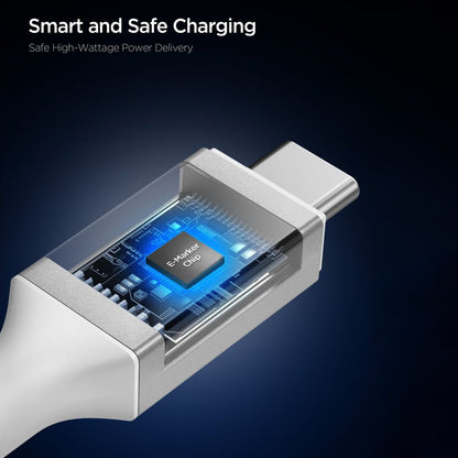 Καλώδιο Δεδομένων και Φόρτισης USB-C - USB-C Spigen EB10010CC, 100W, 1m, Λευκό