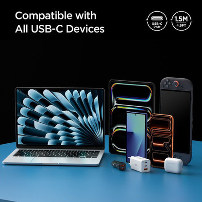 Καλώδιο Δεδομένων και Φόρτισης USB-C - USB-C Spigen EB10010CC, 100W, 1m, Λευκό