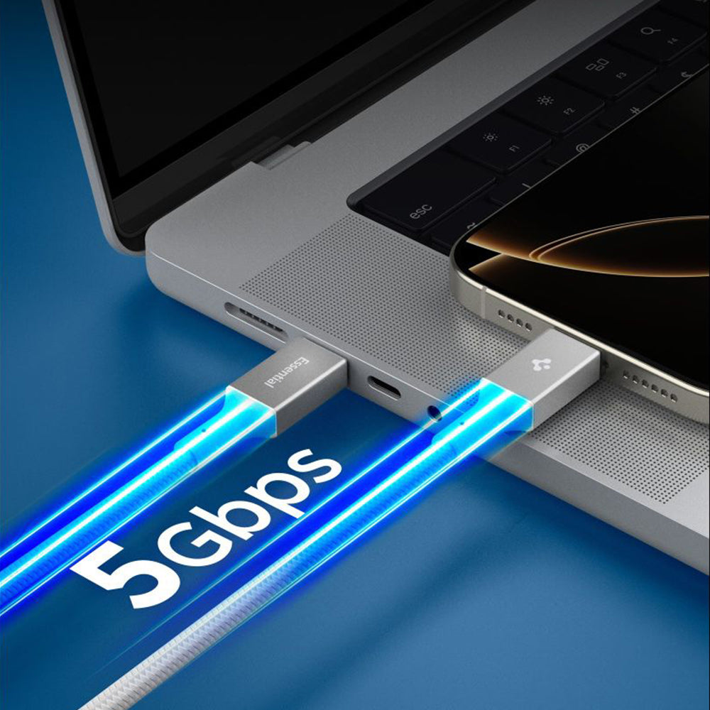 Καλώδιο Δεδομένων και Φόρτισης USB-C - USB-C Spigen EB10010CC, 100W, 1m, Λευκό