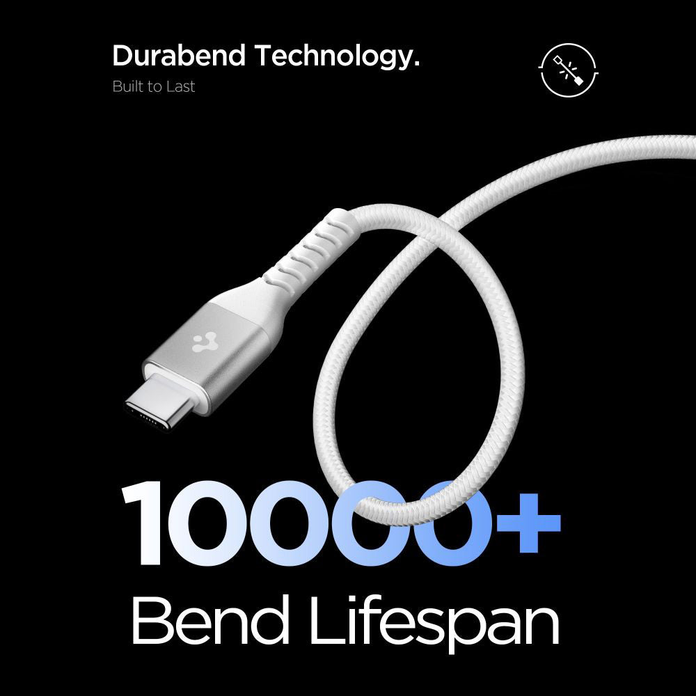 Καλώδιο Δεδομένων και Φόρτισης USB-C - USB-C Spigen EB10010CCA, 100W, 1m, Λευκό ACA11102