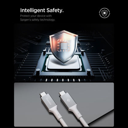 Καλώδιο Δεδομένων και Φόρτισης USB-C - USB-C Spigen EB24012CC, 240W, 1.2m, Λευκό