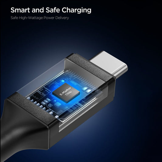 Καλώδιο Δεδομένων και Φόρτισης USB-C - USB-C Spigen EB24015CC, 240W, 1.5m, Μαύρο ACA10423