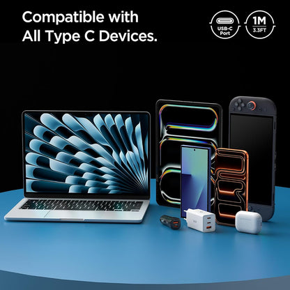 Καλώδιο Δεδομένων και Φόρτισης USB-C - USB-C Spigen EB6015CC, 60W, 1.5m, Λευκό ACA10416