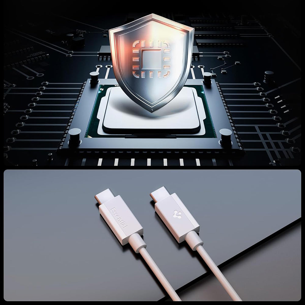 Καλώδιο Δεδομένων και Φόρτισης USB-C - USB-C Spigen EB6015CC, 60W, 1.5m, Λευκό ACA10416