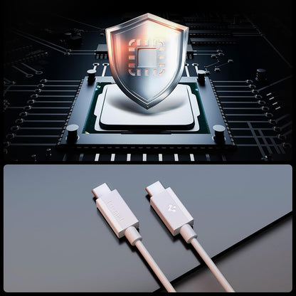 Καλώδιο Δεδομένων και Φόρτισης USB-C - USB-C Spigen EB6015CC, 60W, 1.5m, Λευκό ACA10416