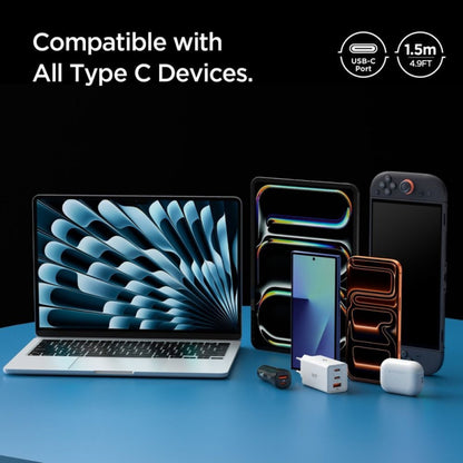 Καλώδιο Δεδομένων και Φόρτισης USB-C - USB-C Spigen EB6015CC, 60W, 1.5m, Γκρι ACA10418