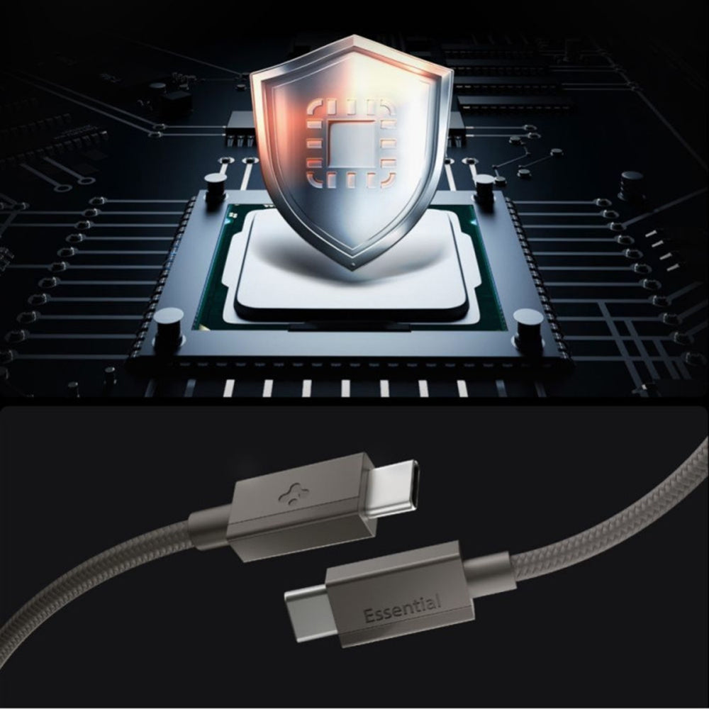 Καλώδιο Δεδομένων και Φόρτισης USB-C - USB-C Spigen EB6015CC, 60W, 1.5m, Γκρι ACA10418