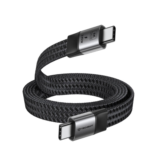 Καλώδιο Δεδομένων και Φόρτισης USB-C - USB-C Techsuit ElysiumSync Pro CX1, 240W, 1μ, Γκρι