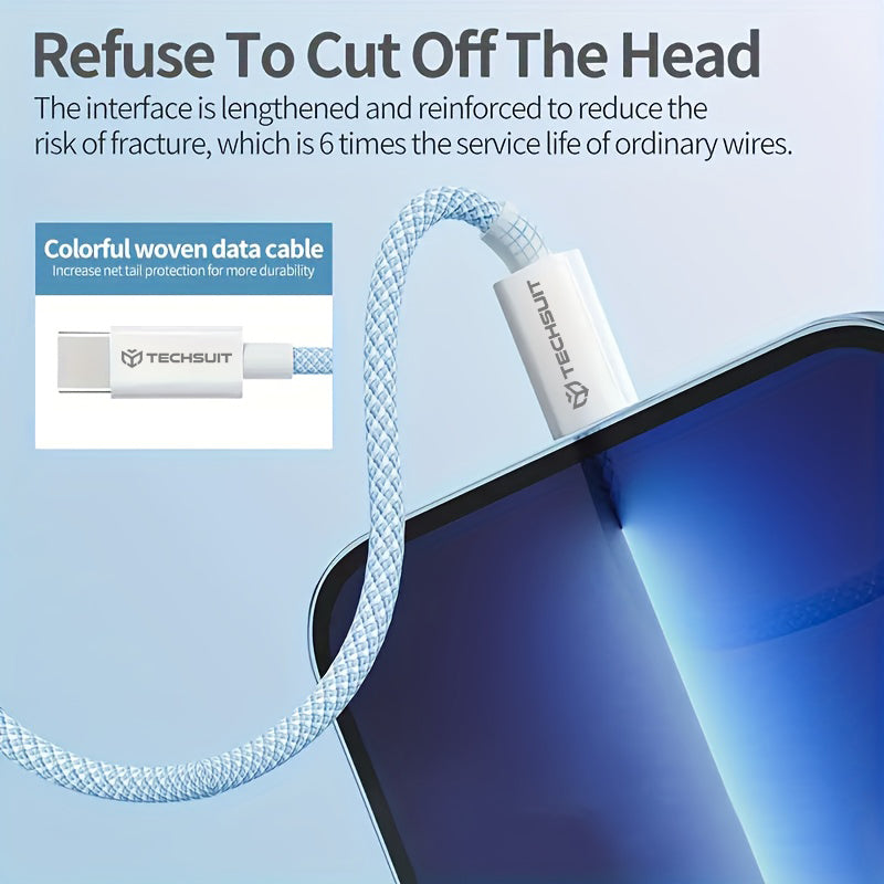 Καλώδιο Δεδομένων και Φόρτισης USB-C - USB-C Techsuit PCB114D, 60W, 1m, Γκρι