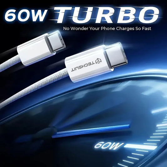 USB-C Data and Charging Cable - USB-C Techsuit PCB114D, 60W, 1m, Green