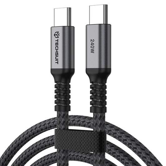 Καλώδιο Δεδομένων και Φόρτισης USB-C - USB-C Techsuit TitanSync Pro CX2, 240W, 2m, Γκρι