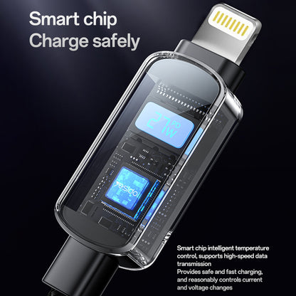 Καλώδιο Δεδομένων και Φόρτισης USB-C - USB-C Yesido CA180 Display, 27W, 1.2m, Μαύρο