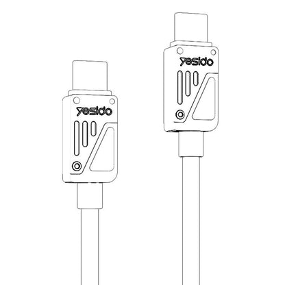 Καλώδιο Δεδομένων και Φόρτισης USB-C - USB-C Yesido CA196, 60W, 1.2m, Μαύρο