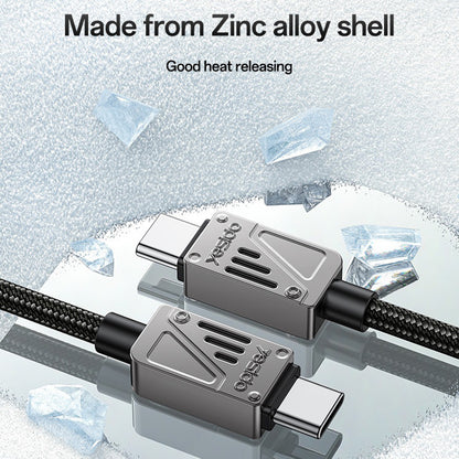 Καλώδιο Δεδομένων και Φόρτισης USB-C - USB-C Yesido CA196, 60W, 1.2m, Μαύρο