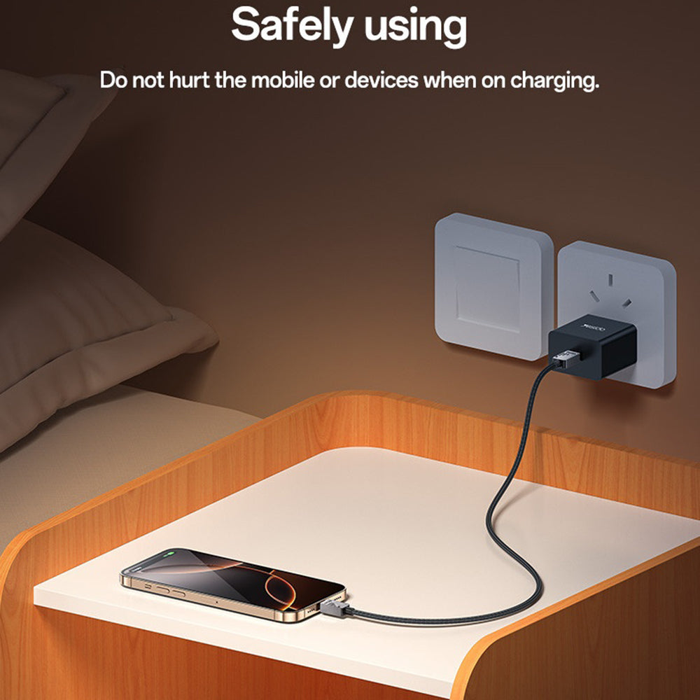 Καλώδιο Δεδομένων και Φόρτισης USB-C - USB-C Yesido CA196, 60W, 1.2m, Μαύρο