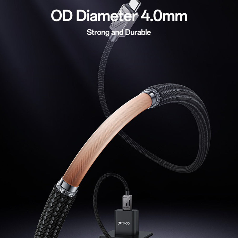 Καλώδιο Δεδομένων και Φόρτισης USB-C - USB-C Yesido CA196, 60W, 1.2m, Μαύρο