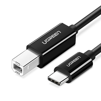 Καλώδιο εκτυπωτή UGREEN US370, USB-C - USB-B, 1m, Μαύρο 