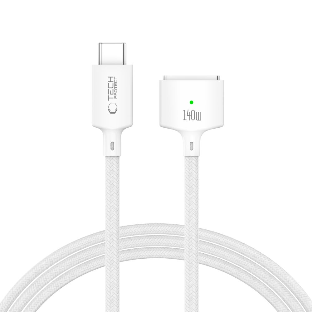 Καλώδιο Φόρτισης Tech-Protect MMC01 Ultraboost, USB-C - MagSafe 3, 140W, 2μ, Λευκό