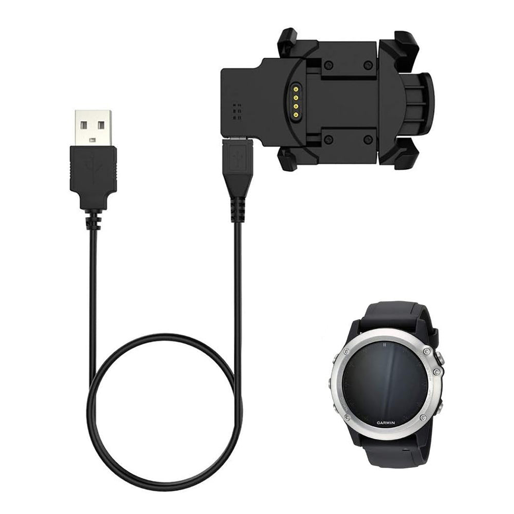 Techsuit TGC5 Charging Cable for Garmin Fenix 3 Sapphire / 3 HR / 3, USB-A, Black