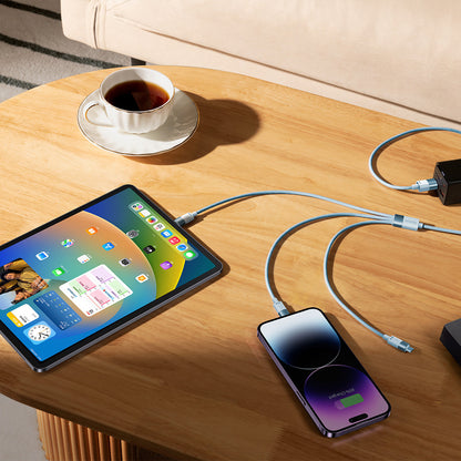 Καλώδιο Φόρτισης USB-A - Lightning / microUSB / USB-C Baseus StarSpeed 3in1, 20W, 1.2m, Μπλε CAXS000017