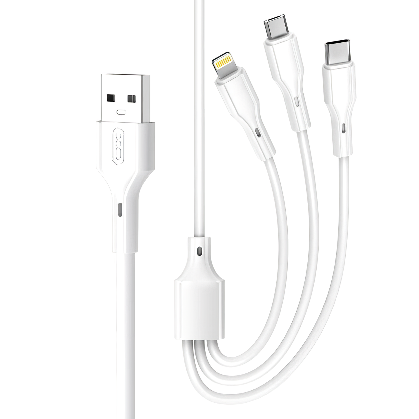 Καλώδιο φόρτισης USB-A - Lightning / microUSB / USB-C XO Design NB230 3in1, 20W, 1m, Λευκό 