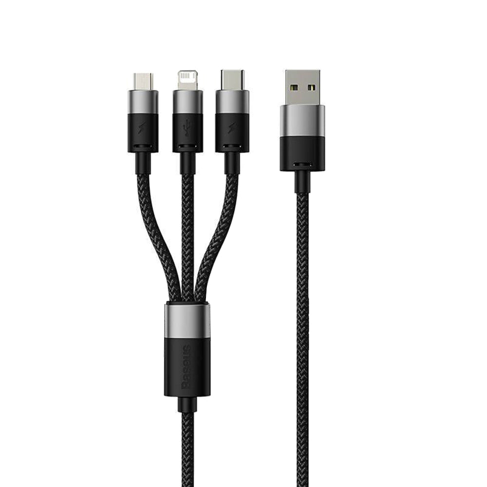 Καλώδιο Φόρτισης USB-A - Lightning / microUSB / USB-C Baseus StarSpeed 3in1, 20W, 0.6m, Μαύρο P10319900111-00