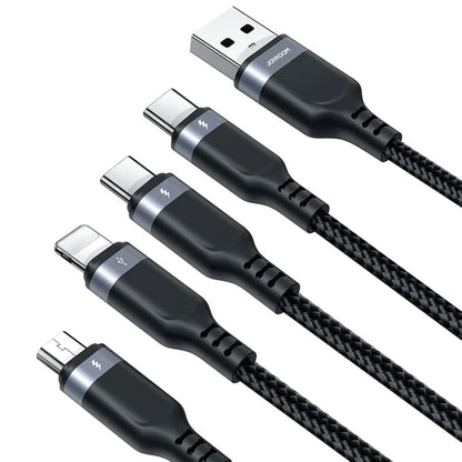 Καλώδιο φόρτισης USB-A - Lightning / microUSB / 2 x USB-C Joyroom S-1T4018A18 4in1, 20W, 1.2m, Μαύρο 