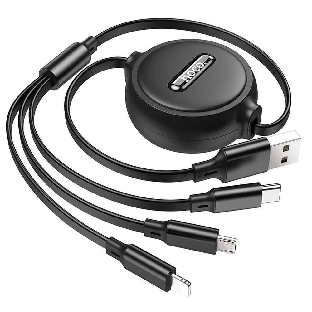 Καλώδιο Φόρτισης USB-A - Lightning / microUSB / USB-C HOCO X75 3σε1, 18W, 1m, Μαύρο