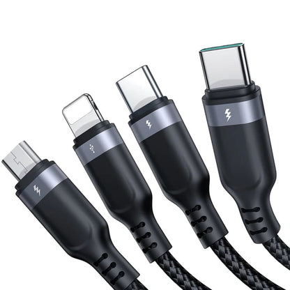 Καλώδιο φόρτισης USB-A - Lightning / microUSB / 2 x USB-C Joyroom S-1T4018A18 4in1, 20W, 1.2m, Μαύρο 