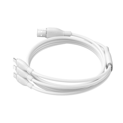 Καλώδιο Φόρτισης USB-A - Lightning / microUSB / USB-C Baseus Ultra Fast 3in1, 18W, 1.3m, Λευκό P10376303211-00