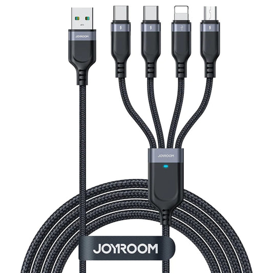 Καλώδιο φόρτισης USB-A - Lightning / microUSB / 2 x USB-C Joyroom S-1T4018A18 4in1, 20W, 1.2m, Μαύρο 