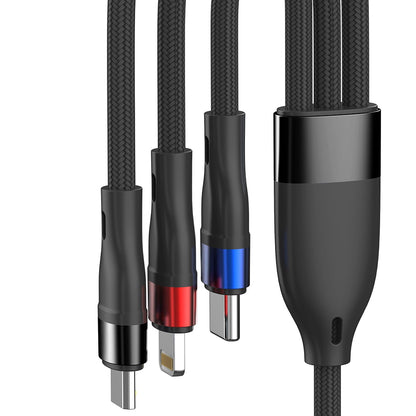 USB-A Charging Cable - Lightning / microUSB / USB-C 3MK Hyper N, 18W, 1.2m, Black