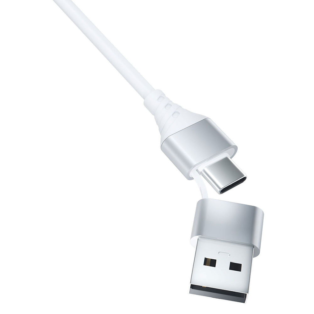 Καλώδιο Φόρτισης USB-A / USB-C - Lightning / microUSB / USB-C 3MK Hyper 3in1, 12W, 1.5m, Λευκό