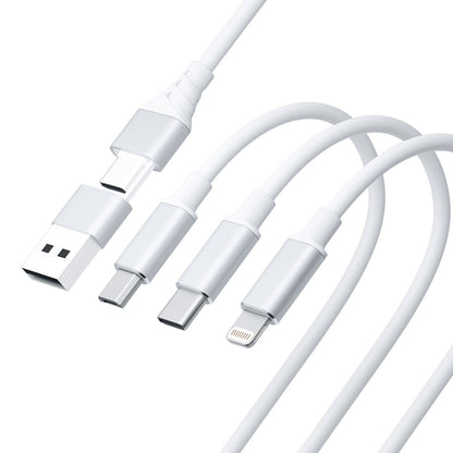 Καλώδιο Φόρτισης USB-A / USB-C - Lightning / microUSB / USB-C 3MK Hyper 3in1, 12W, 1.5m, Λευκό