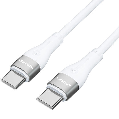 Καλώδιο φόρτισης USB-C - USB-C WZK WSTCC1, 65W, 1m, λευκό 