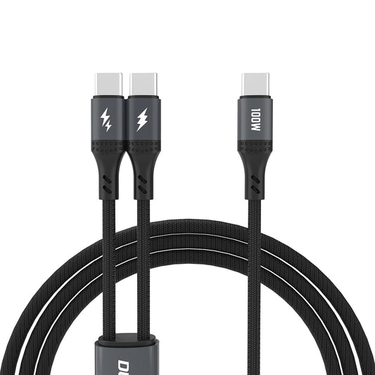 Καλώδιο φόρτισης USB-C - USB-C / USB-C Dudao L3F 2in1, 100W, 1.2m, Μαύρο