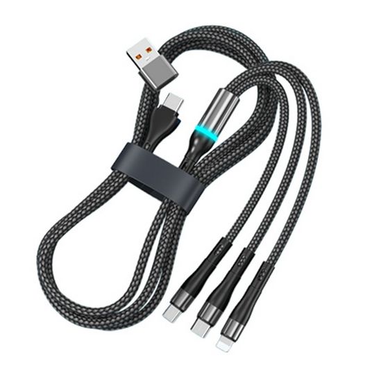 Καλώδιο Φόρτισης USB-C / USB-A - Lightning / microUSB / USB-C OEM B6, 100W, 1.2m, Μαύρο