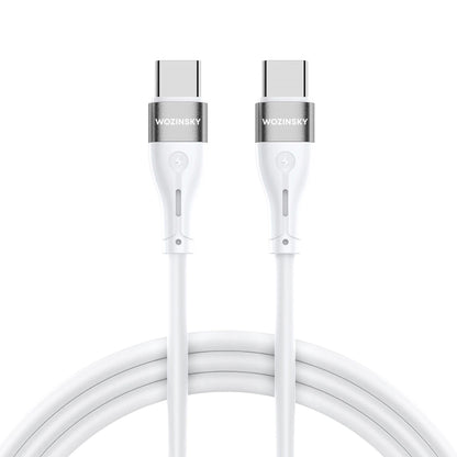 Καλώδιο φόρτισης USB-C - USB-C WZK WSTCC1, 65W, 1m, λευκό 