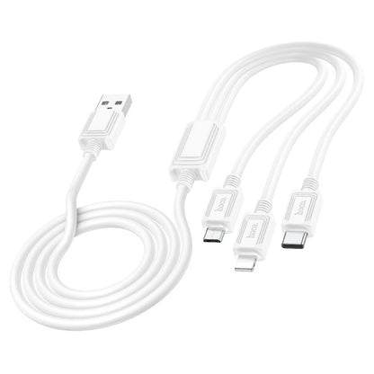 Καλώδιο φόρτισης USB-A - Lightning / microUSB / USB-C HOCO X74 3in1, 18W, 1m, Λευκό