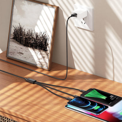 Καλώδιο Φόρτισης USB-A - Lightning / microUSB / USB-C HOCO X74 3σε1, 18W, 1m, Μαύρο