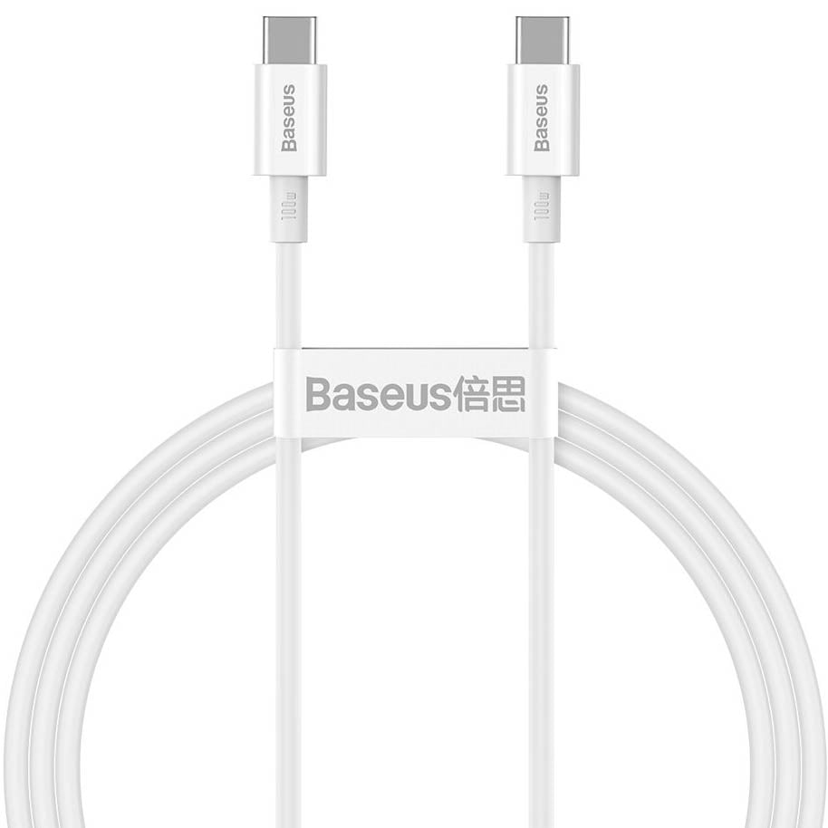 Καλώδιο δεδομένων και φόρτισης USB-C - USB-C Baseus Superior Series, 100W, 1m, λευκό CATYS-B02