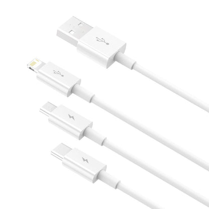 Καλώδιο φόρτισης USB-A - Lightning / microUSB / USB-C Baseus Superior 3in1 Series, 20W, 1.2m, Λευκό CAMLTYS-02 