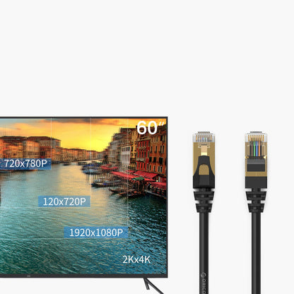 Καλώδιο Δικτύου Orico PUG-C7, UTP, Cat7, 0.5m, Μαύρο