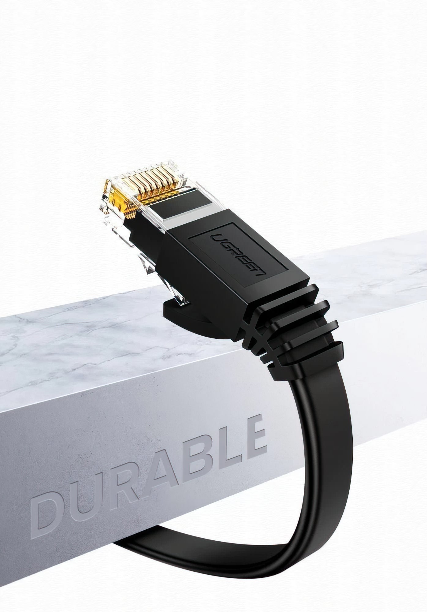 Καλώδιο Δικτύου UGREEN NW102 Flat, UTP, Cat6, 2m, Μαύρο
