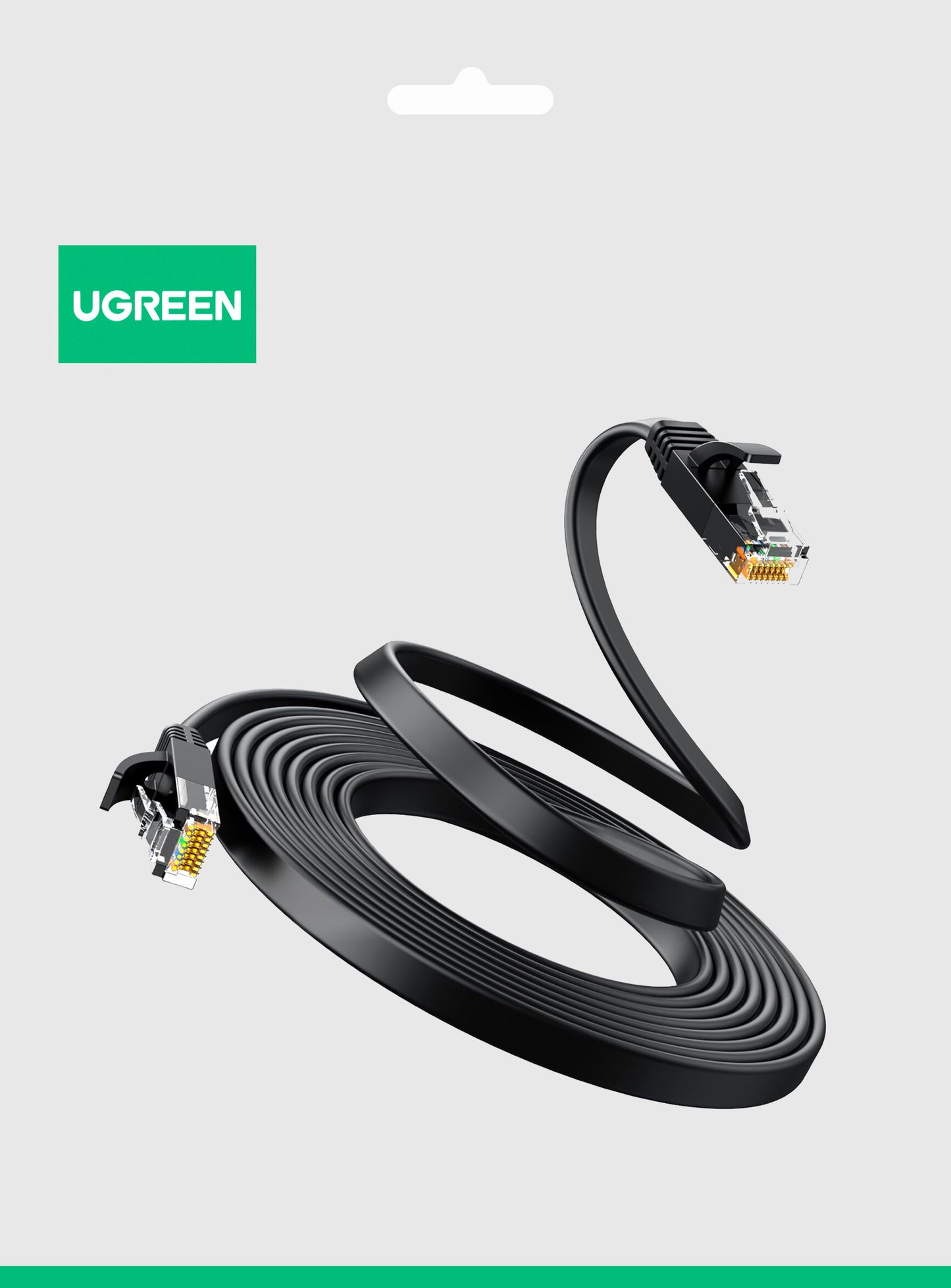 Καλώδιο Δικτύου UGREEN NW102 Flat, UTP, Cat6, 3m, Μαύρο