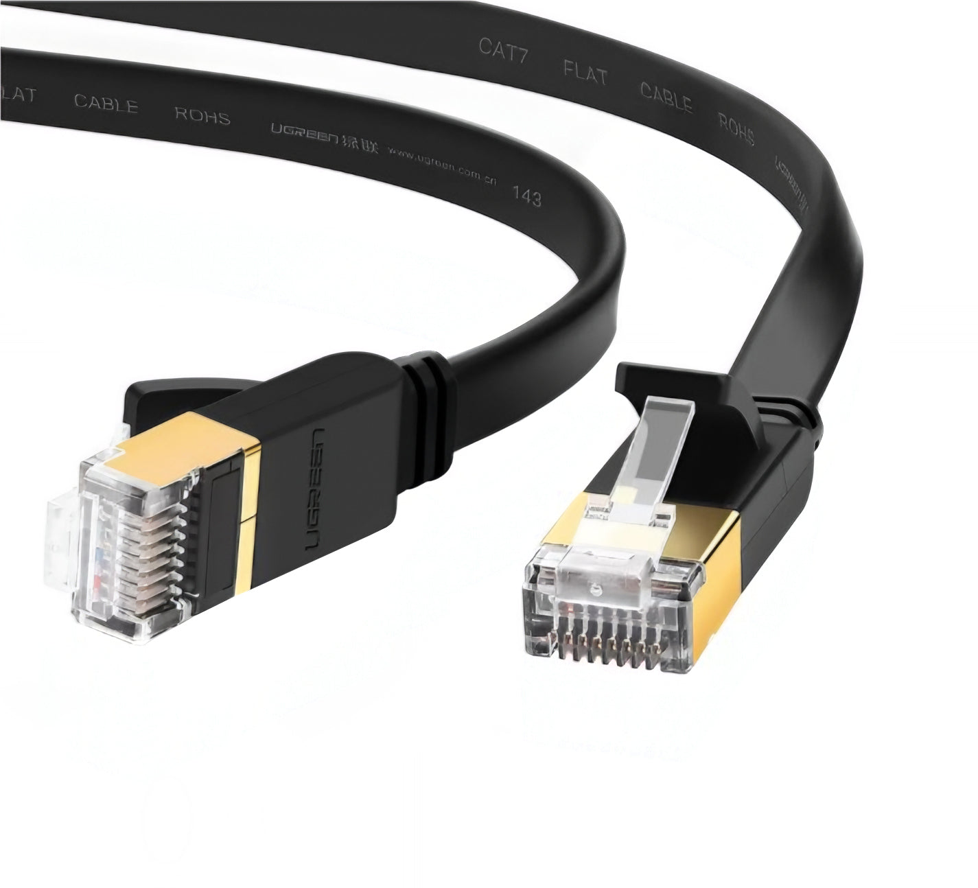 Καλώδιο Δικτύου UGREEN NW106 Flat, UTP, Cat7, 10m, Μαύρο