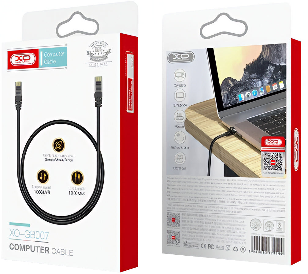 Καλώδιο Δικτύου XO Design GB007, UTP, Cat6, 1m, Μαύρο
