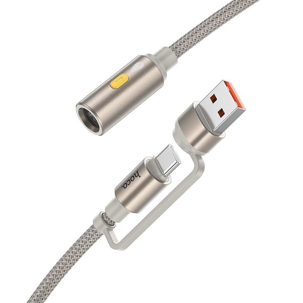 Ηλεκτρικό Αναπτήρα HOCO UA38B, USB-C / USB-A, 0.3m, Χρυσό
