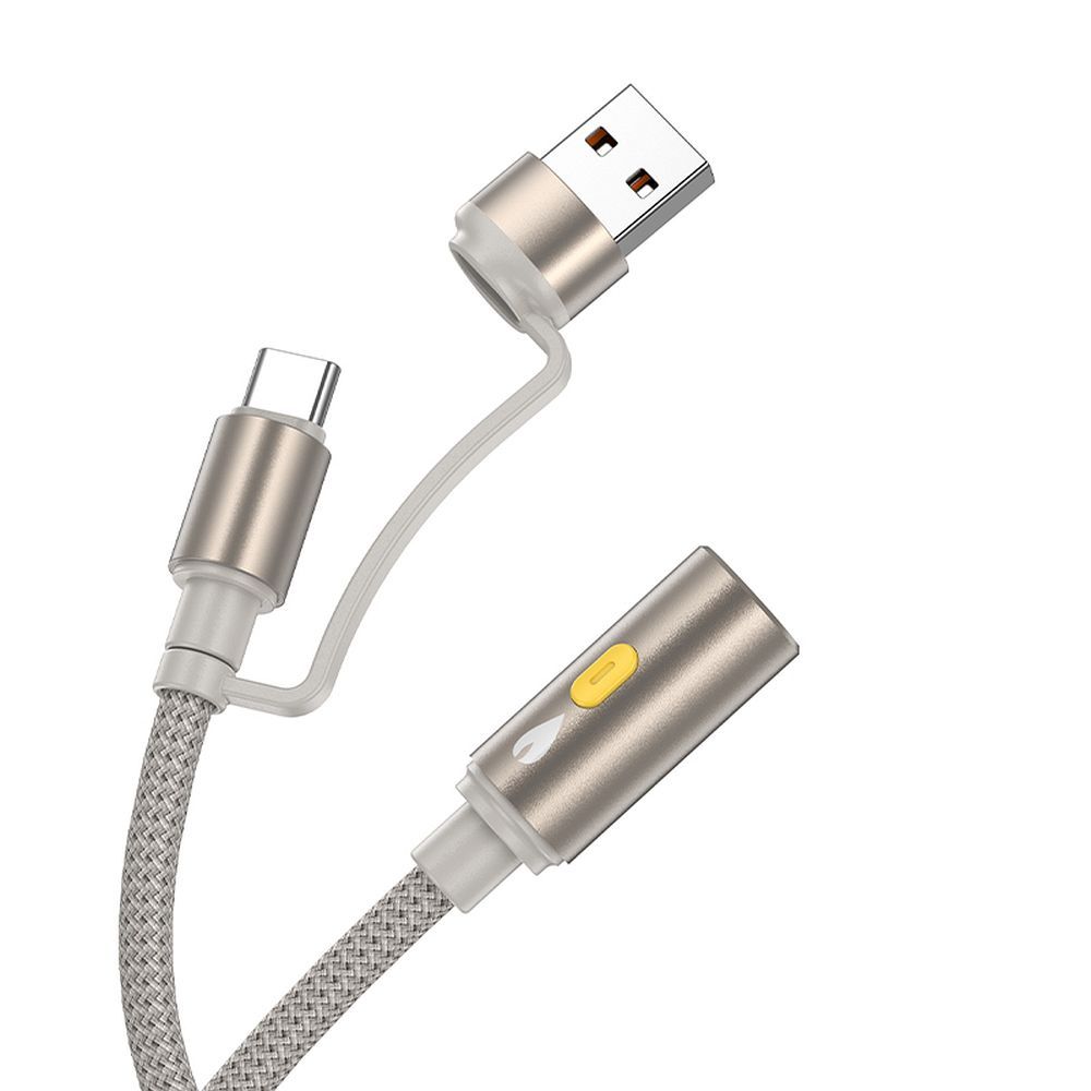 Ηλεκτρικό Αναπτήρα HOCO UA38B, USB-C / USB-A, 0.3m, Χρυσό