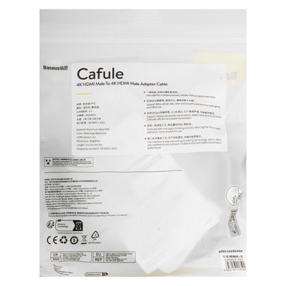 Καλώδιο Βίντεο Baseus Cafule, HDMI - HDMI, 4K, 2m, Μαύρο CADKLF-F01